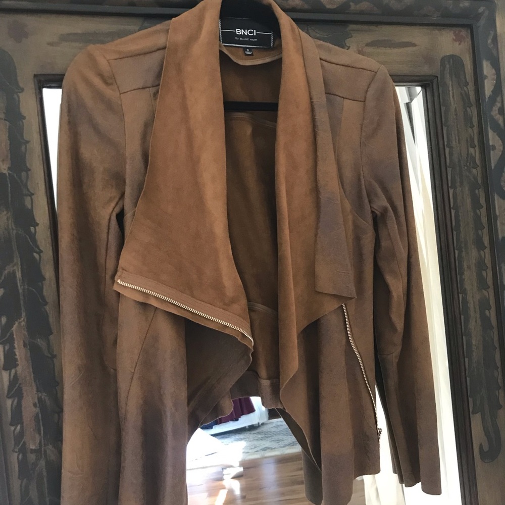 Brown leather blazer